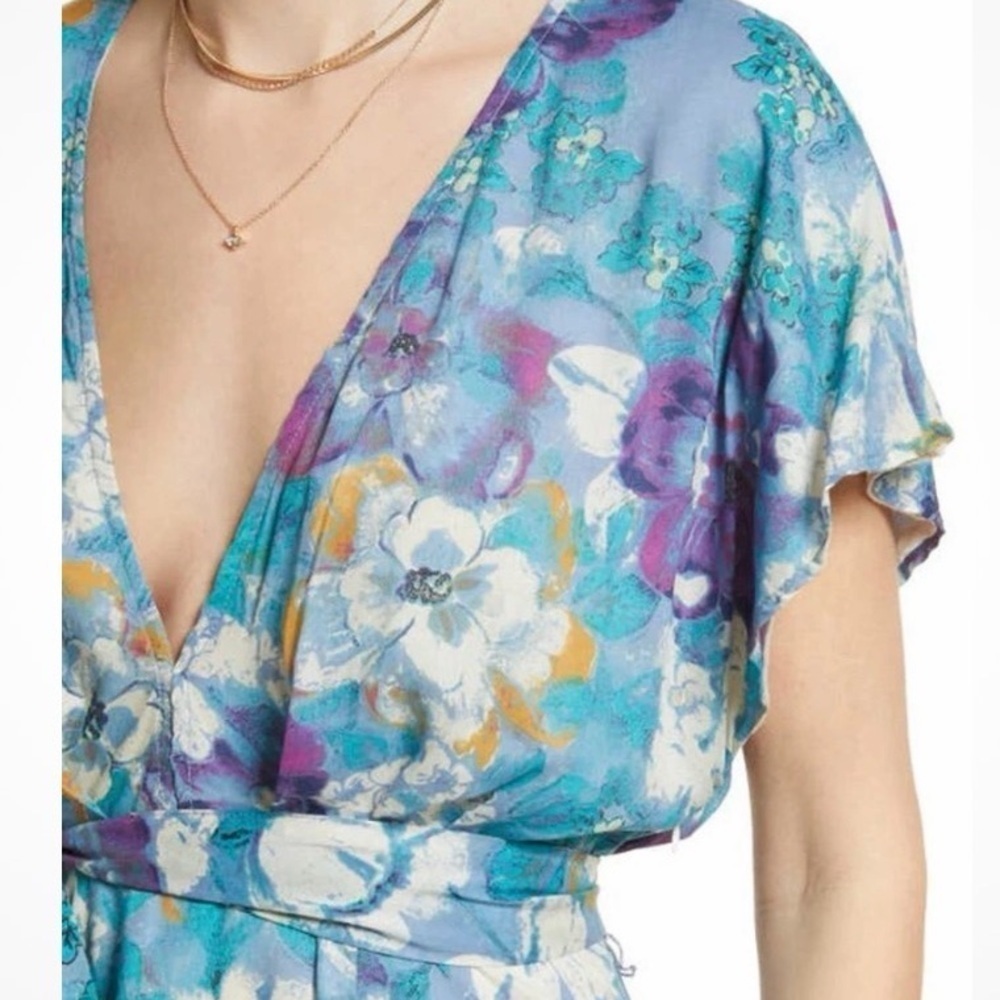 FREE PEOPLE Freddy Tie Mini Dress In Night Combo In Multi SIZE XS - Picture 5 of 10